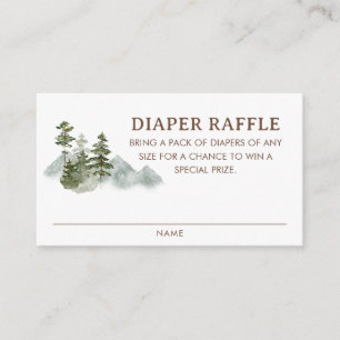 Rustic Woodland Diaper Raffle Biljett Tilläggskort