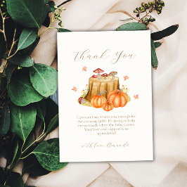Rustic Woodland Fall Pumpkin Mushroom Baby Shower Tack Kort