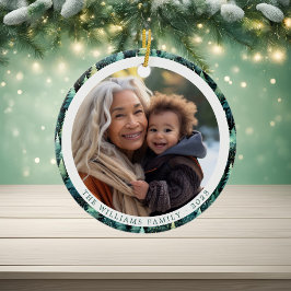 Rustic Woodland Family jul 2 Foton Julgransprydnad Keramik