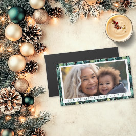 Rustic Woodland Family jul Photo Magnet
