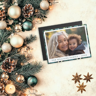 Rustic Woodland Family jul Photo Magnet