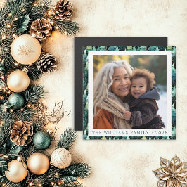 Rustic Woodland Family jul Photo Magnet