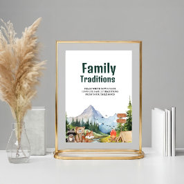 Rustic Woodland Family Traditions babyduschskylt Poster