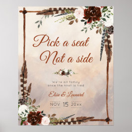Rustic Woodland Feathers and Blommigt Bloom Poster