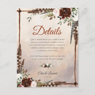 Rustic Woodland Feathers and Blommigt Bloom Tilläggskort