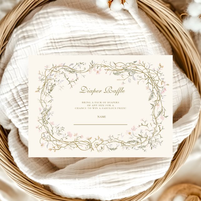 Rustic Woodland Fern Baby Shower Diapper Raffle Tilläggskort (Skapare uppladdad)