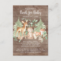Rustic Woodland Forest Animals Bok för Baby Card