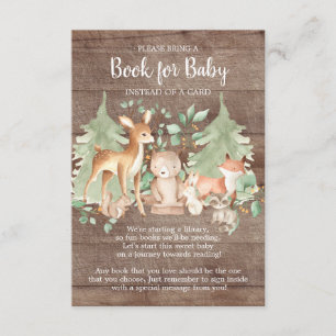 Rustic Woodland Forest Animals Bok för Baby Card Tilläggskort