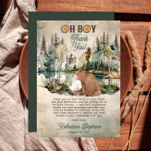 Rustic Woodland Forest Oh Boy Bear Baby Shower