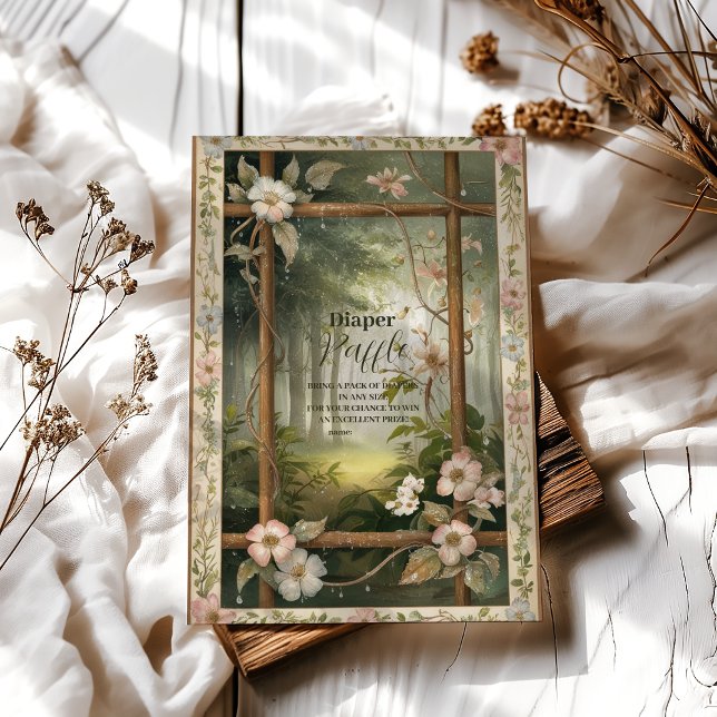 Rustic Woodland Forest Raffle Diapper Tilläggskort (Skapare uppladdad)