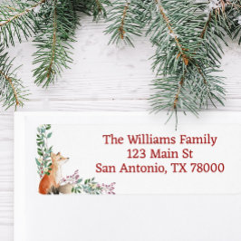 Rustic Woodland Fox Returadress Helgdag Etikett