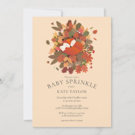 Rustic Woodland Fox Unge Baby Sprinkle Inbjudningar