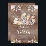 Rustic Woodland Friends Vild en Födelsedagsfest Inbjudningar<br><div class="desc">Spädda trädjur vild en pojkars födelsedag Bjud in på en rustik brun träbakgrund med en återförening.</div>