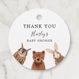 Rustic Woodland Gender Neutral Baby Shower Gåvor Etiketter