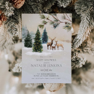 Rustic Woodland Gender Neutral Baby Shower Inbjudningar