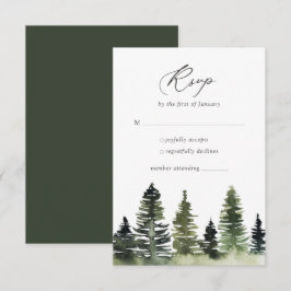Rustic Woodland Gräs Träd Bröllop OSA Card