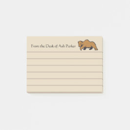 Rustic Woodland Grizzly Bear Post-it Block