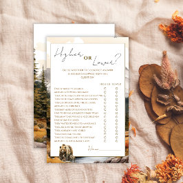 Rustic Woodland Higher eller Lower Baby Shower Gam