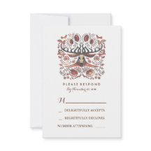 Rustic Woodland Hjort Antlers Bröllop OSA Card