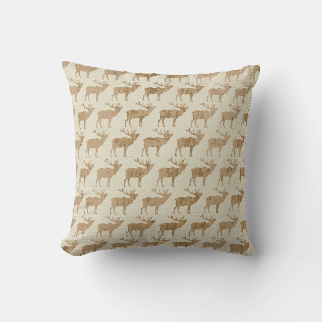 Rustic Woodland Hjort Elk Pillow Kudde (Framsida)
