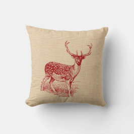 Rustic Woodland Hjort Pillow Kudde