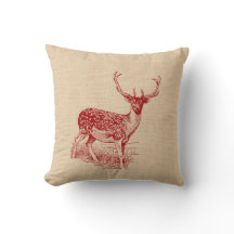 Rustic Woodland Hjort Pillow