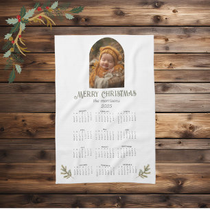 Rustic Woodland jul 2025 Kalender Foto Kökshandduk