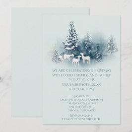 Rustic Woodland jul Evergreen Goats Inbjudningar