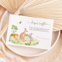 Rustic Woodland Kangaroo Baby Shower Diaper Raffle Tilläggskort