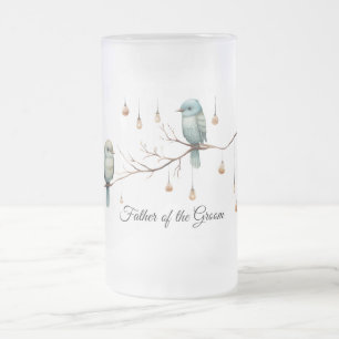 Rustic Woodland Love birds Firande Frostat Ölglas