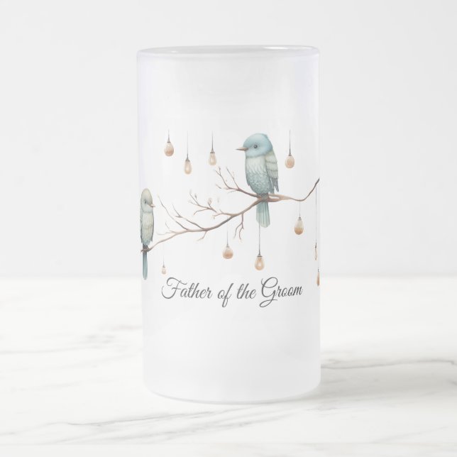 Rustic Woodland Love birds Firande Frostat Ölglas (Center)