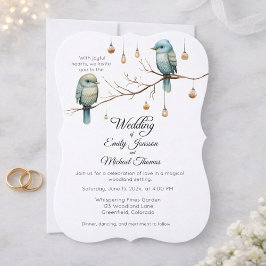 Rustic Woodland Love birds Firande Inbjudningar