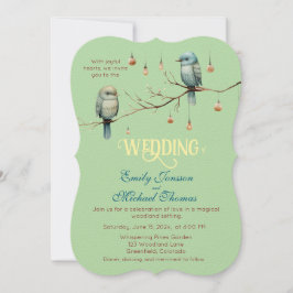 Rustic Woodland Love birds Firande Inbjudningar
