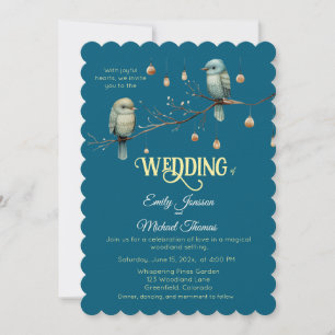 Rustic Woodland Love birds Firande Inbjudningar
