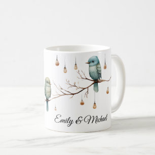 Rustic Woodland Love birds Firande Kaffemugg