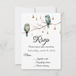 Rustic Woodland Love birds Firande OSA Kort
