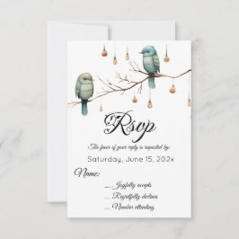 Rustic Woodland Love birds Firande OSA Kort