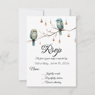 Rustic Woodland Love birds Firande OSA Kort