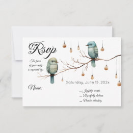 Rustic Woodland Love birds Firande OSA Kort