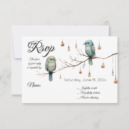 Rustic Woodland Love birds Firande OSA Kort