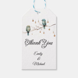 Rustic Woodland Love birds Firande Presentetikett