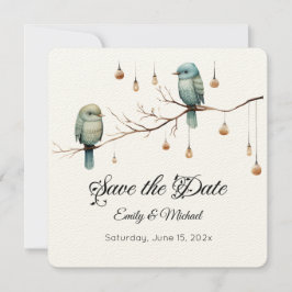 Rustic Woodland Love birds Firande Spara Datumet