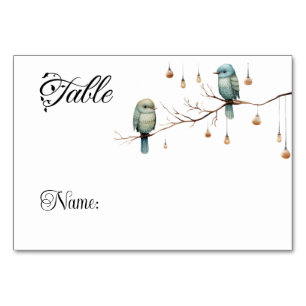 Rustic Woodland Love birds Romantic Bröllop Bordsnummer