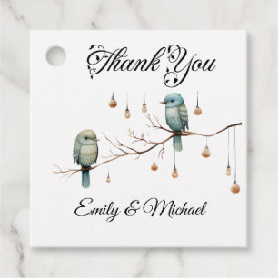 Rustic Woodland Love birds Romantic Bröllop Gåvor Etiketter