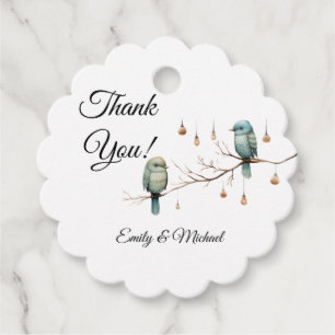 Rustic Woodland Love birds Romantic Bröllop Gåvor Etiketter