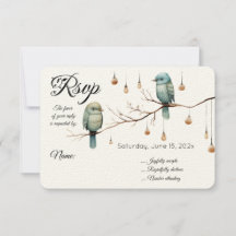 Rustic Woodland Love birds Romantic Bröllop