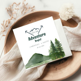 Rustic Woodland Mountain Forest Gräs Bröllop Pappersservett