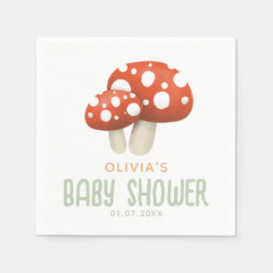 Rustic Woodland Mushroom Baby Shower Pappersservett