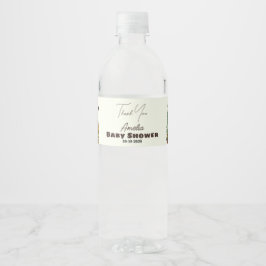Rustic Woodland Mushroom Baby Shower Tack Vattenflaska Etikett
