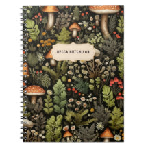 Rustic Woodland Mushroom Forest Notebook